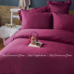 Постельное белье сатин люкс Issimo Home Simply burgundy евро