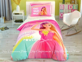 Хлопковое детское постельное белье с простыней на резинке TAC Barbie Kindness Clow