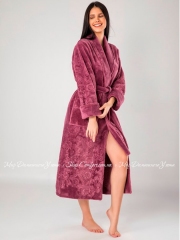 Теплый длинный женский халат Nusa Ns 8650 баклажан