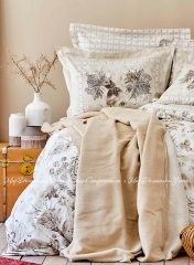 Набор постельное белье с покрывалом Karaca Home Ginza Kahve 2020-1 евро кофе