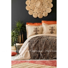 Набор постельное белье с пледом Karaca Home Aztec tarcin 2019-1 евро