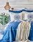 Набор постельное белье с покрывалом + плед Karaca Home Levni Mavi 2020-1 евро синий
