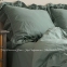 Однотонное постельное белье из вареного хлопка Limasso Natural Exclusive green полуторное 0