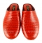 Кожаные домашние женские тапочки Pellagio 1504 fendi красные 3
