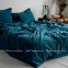 Однотонное постельное белье из вареного хлопка La Modno Blue семейное 0