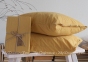 Однотонная простынь на резинке 160x200+30 с наволочками 50х70 La Modno Stonewashed Golden Yellow 1