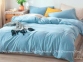 Фланелевое постельное белье Almira Mix Премиум Голубой евро 1
