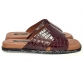 Открытые мужские кожаные комнатные тапочки Pellagio 167 0204 бордовий крокодил 0