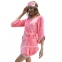 Женский короткий халат с маской для сна Shato 2339 розовый 0