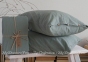 Однотонная простынь на резинке 160x200+30 с наволочками 50х70 La Modno Stonewashed French Green 2
