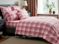 Полуторное фланелевое постельное белье Almira Mix Акварель клетка розовая 160х220 2