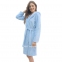 Голубой женский короткий халат  с капюшоном Shato 2337 2