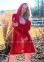 Теплый женский халат с капюшоном Key LGD 117 B21 красный 2