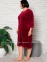 Женский велюровый халат на молнии Cocoon E20-1998 вишневый 1