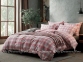 Полуторное фланелевое постельное белье Almira Mix Акварель клетка розовая 160х220 1