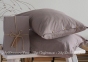 Однотонная простынь на резинке 160x200+30 с наволочками 50х70 La Modno Stonewashed Taupe Brown 1