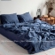 Однотонное постельное белье из вареного хлопка La Modno Dark Blueberry семейное 0