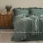 Однотонное постельное белье из вареного хлопка Limasso Natural Exclusive green полуторное 2