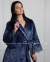 Короткий теплый халат с кружевом Felena 238 Royal blue 2