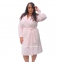 Розовый женский короткий халат  с капюшоном Shato 2337 3