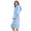 Голубой женский короткий халат  с капюшоном Shato 2337 1