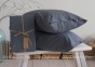 Однотонная простынь на резинке 160x200+30 с наволочками 50х70 La Modno Stonewashed Anthracite 1