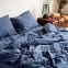 Однотонное постельное белье из вареного хлопка La Modno Dark Blueberry семейное 1