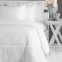 Сатиновое постельное белье в полоску Pavia Linea white семейное 2