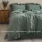 Однотонное постельное белье из вареного хлопка Limasso Natural Exclusive green полуторное 1
