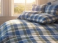 Фланелевое постельное белье Almira Mix Акварель клетка синяя семейное 1