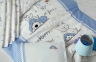Постельное белье с вышивкой Luoca Patisca Happy голубой для новорожденных 0