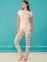 Комплект женский из вискозы штаны футболка и халат Feyza 4041-В крем 1
