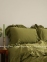 Однотонное постельное белье из вареного хлопка Limasso Exclusive olive полуторное 1