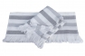 Махровое полотенце Hobby Stripe Peshtemal 70X140 Серый (8698499315761) 4
