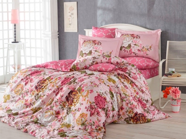 Комплект постельного белья Hobby Exclusive Sateen Rosanna семейный розовый