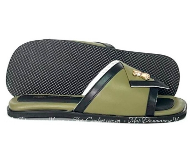 Кожаные женские комнатные тапочки Pellagio 363 хаки