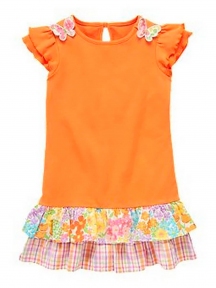Платье Gymboree Цветочек для девочек оранжевый