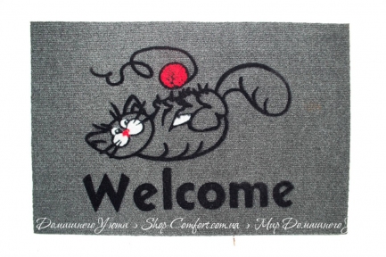 Коврик придверный IzziHome Luna Italyan Gri Welcome Kedi 40x60 (2200000542229)