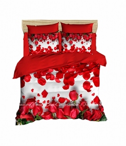 Постельное белье LightHouse Ranforce+3D Red Roses евро (2200000549631)