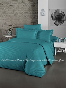 Постельное белье LightHouse Exclusive Sateen Stripe Lux евро бирюзовый (2200000550217)