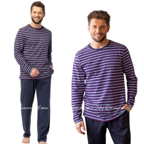 Мужская трикотажная пижама с длинным рукавом Key МNS 316