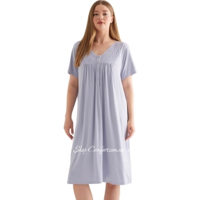 Женская трикотажная ночная сорочка с коротким рукавом Hays 50244 голубая