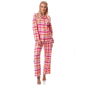 Теплая женская фланелевая пижама на пуговицах Key LNS 437 B23