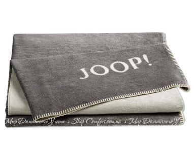Хлопковый плед JOOP! Melange-Doubleface Graphite-Ecru 150х200 (B4137)