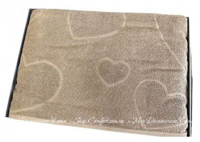 Хлопковая махровая простынь Uniko Crown Home Kalp beige 220х240