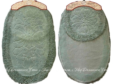 Набор зеленых хлопковых ковриков Velora Home Karina Green 60х100+50х60