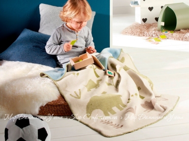 Детский хлопковый плед Biederlack Bocasa Lovely & Sweet Safary 75х100