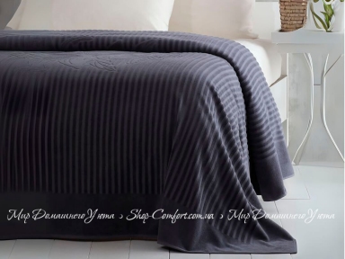 Велюровое покрывало с жаккардовым узором Pavia Simone 160x220 antrasit