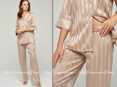 Женская шелковая пижама на пуговицах Marc Andre W22-00SS207-00SS210