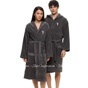 Махровый халат с капюшоном Trussardi Hood Antracite-697